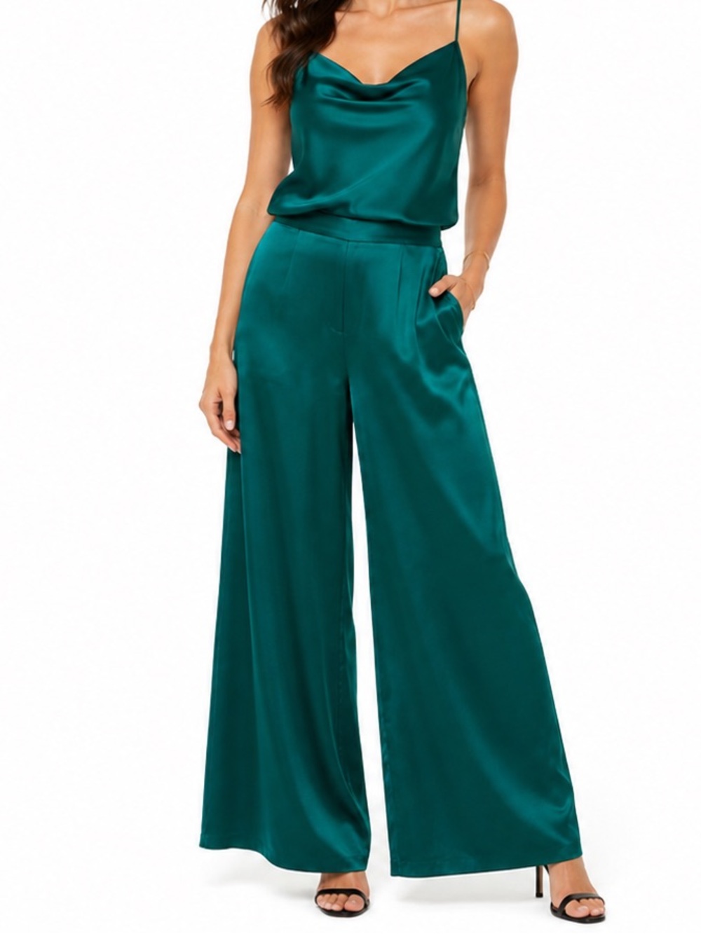 Vintage WGACA Silk Wide Leg Pants Trousers Palazzo size L